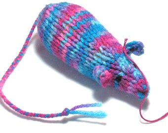 Catnip Mouse Cat Toy in Bright Cotton Candy Colors