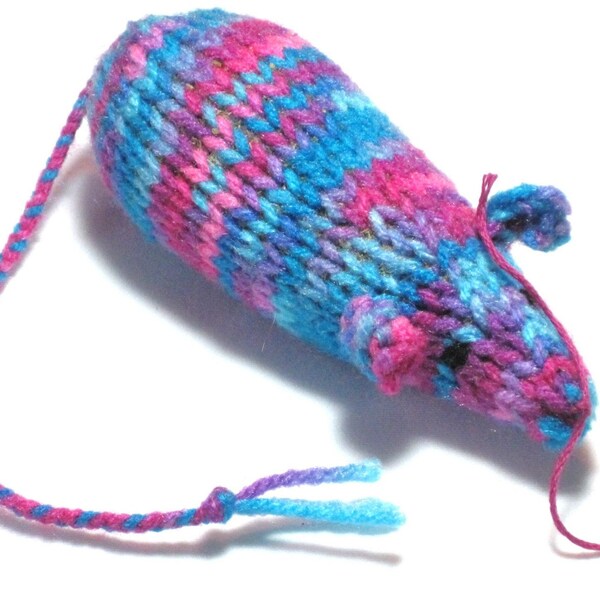 Catnip Mouse Cat Toy in Bright Cotton Candy Colors