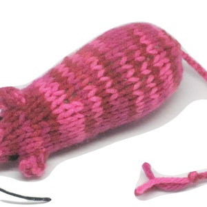 Catnip Mouse Cat Toy with Bright Pink and Red Stripes image 2