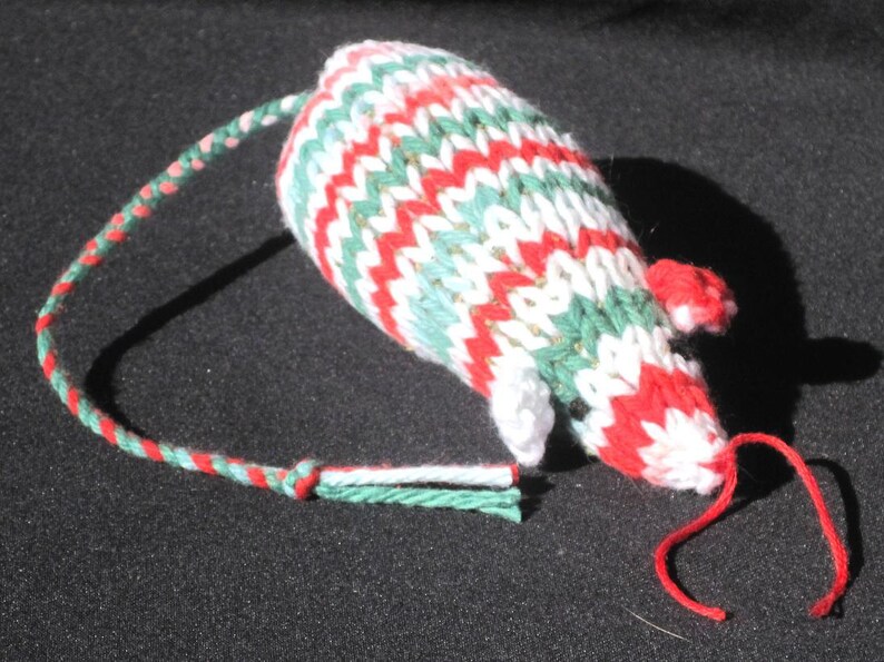 Catnip Mouse Cat Toy as a Cotton Candy Cane image 2