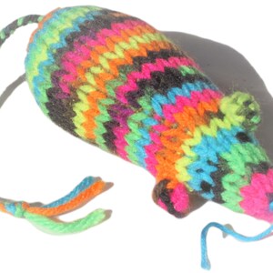 Knit Catnip Mouse Cat Toy is Bright Neon Colors image 2