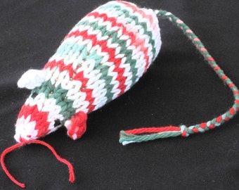 Catnip Mouse Cat Toy as a Cotton Candy Cane