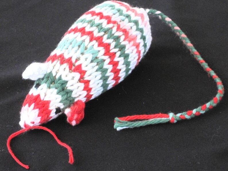 Catnip Mouse Cat Toy as a Cotton Candy Cane image 1