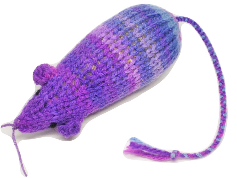 Knit Catnip Mouse Cat Toy is Beautiful Purple Jewel Tones | Etsy