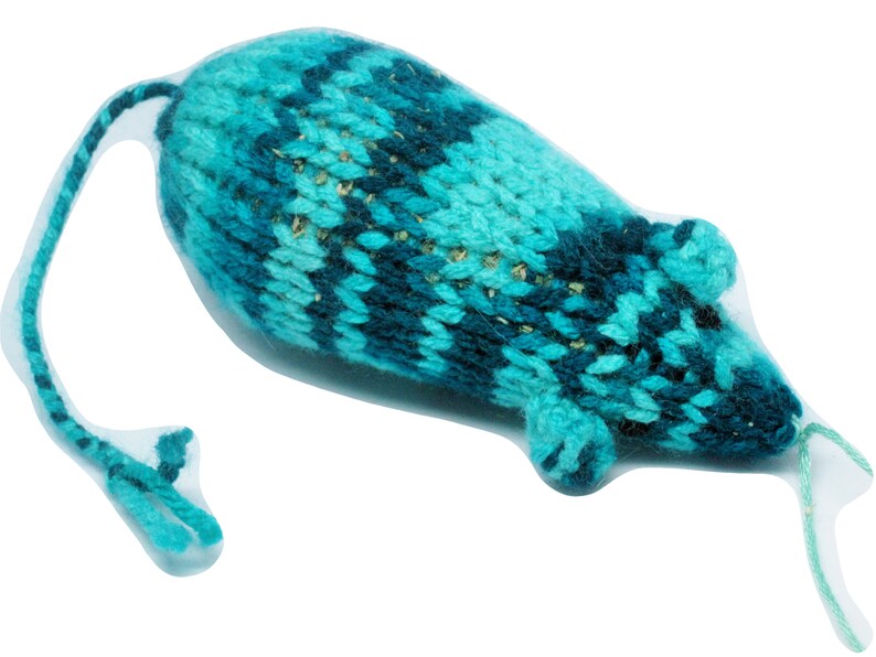 Knit Catnip Mouse Cat Toy is Teal Blue Green Etsy