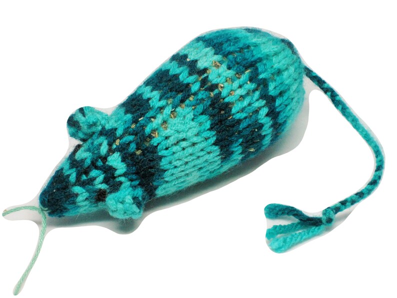 Knit Catnip Mouse Cat Toy is Teal Blue Green - Etsy