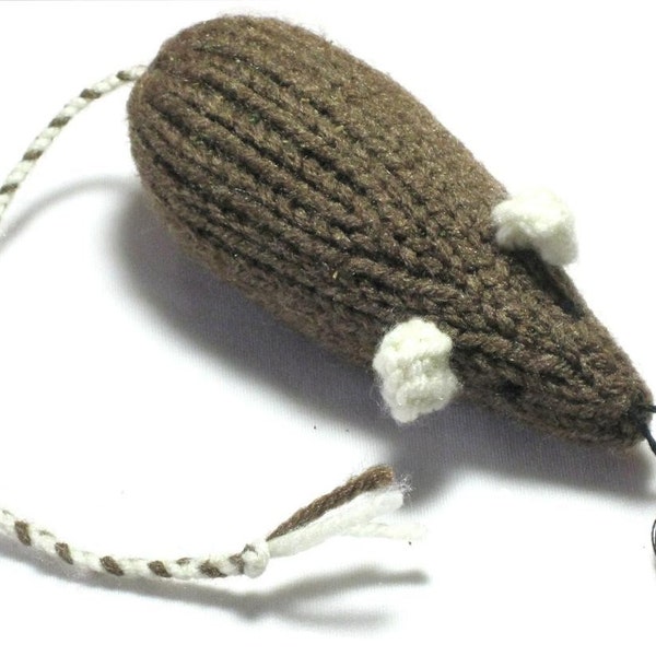 Catnip Mouse Cat Toy Brown with White Ears