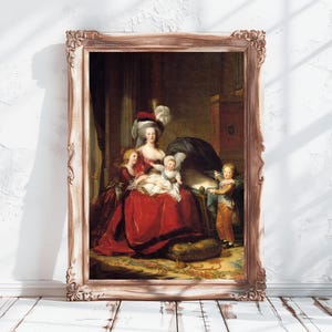 Marie Antoinette Fine Art Print, Historical Poster, French Queen & Children Wall Art, Vintage Home Decor, Antique Wall Decor, Artwork Gift