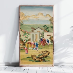 Chinoiserie Wall Panel, Antique Chinese Wallpaper, Vintage Fine Art Print, Asian Wall Decor, Wall Art Poster, Oriental Home Decor | Part 4