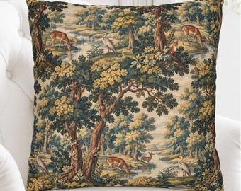 Verdure Tapestry Pillow Cover | 18th-Century French Château Throw Cushion