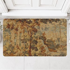 Verdure Tapestry Doormat | Vintage 18th-Century French Château Entrance Mat