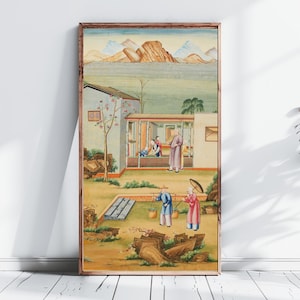 Chinoiserie Wall Panel, Antique Chinese Wallpaper, Vintage Fine Art Print, Asian Wall Decor, Wall Art Poster, Oriental Home Decor | Part 3