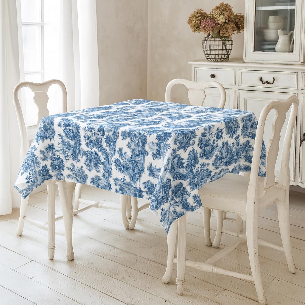 Home Bargains Plus Tovaglia In Tessuto Francese Provence Blue Lemon