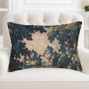 Coussin lombaire tapisserie d'Aubusson, décoration d'intérieur vintage, coussin de style ancien, coussin de campagne français, idée cadeau unique