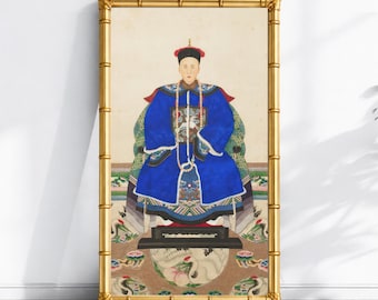 中国の祖先の版画、シノワズリ壁アート、アートプリント 2 枚セット