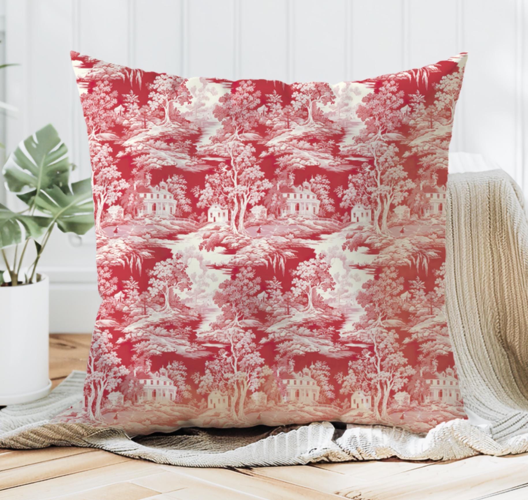 Red Toile Bedding UK