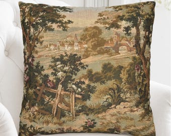 Verdure Tapestry Pillow Cover | Vintage Jacquard French Château Décor