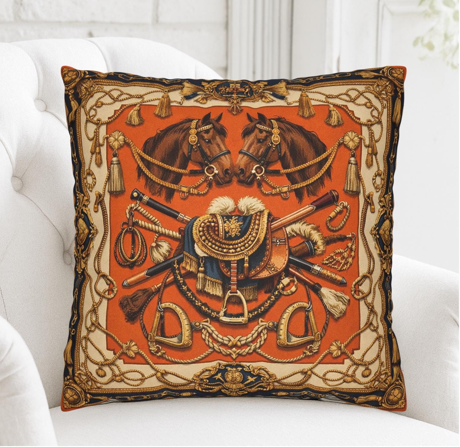 Hermes pillow orange - Etsy 日本