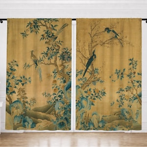 Chinoiserie Fenstervorhang, Qing Dynastie chinesischer Verdunkelungsvorhang | Teil 2/2