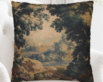 Verdure Tapestry Pillow Cover | Vintage 18th-Century French Château Décor