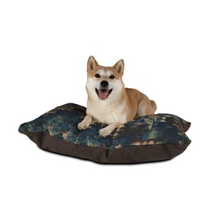 Bring timeless charm to your space with this pet bed featuring an 18th century French Aubusson verdure tapestry print. A perfect blend of vintage elegance and comfort, this luxury pet bed doubles as a dog bed, cat bed, or stylish pet mat. Ideal for grandmillennial, cottagecore, farmhouse, and rustic interiors. Use as pet furniture or a decorative cushion. A refined addition to your home decor and pet supplies, showcasing antique print style in a cozy country design.