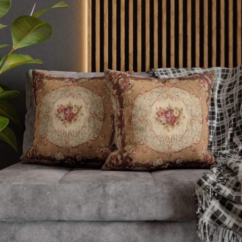 French Aubusson Pillow Cover, Floral Shabby Chic Throw Cushion - Etsy