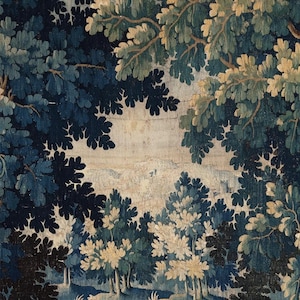 Add vintage charm to your bathroom with this stunning shower curtain, featuring a reproduction of an 18th-century Aubusson verdure tapestry. The lush woodland scene brings antique elegance to your bathroom decor, making it a perfect centerpiece for any bathroom renovation. Crafted from high-quality fabric, this bath curtain combines historic beauty with everyday functionality. Elevate your home decor with this unique tapestry-inspired bathroom accessory.