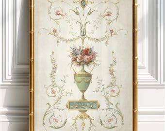 Neoclassical Fine Art Print | Vintage 18th Century French Château Wall Décor
