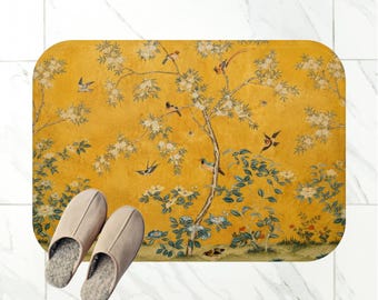 Chinoiserie Bath Mat | Chinese 19th-Century Reproduction, Vintage Bathroom Décor