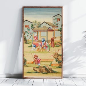 Chinoiserie Wall Panel, Antique Chinese Wallpaper, Vintage Fine Art Print, Asian Wall Decor, Wall Art Poster, Oriental Home Decor | Part 2