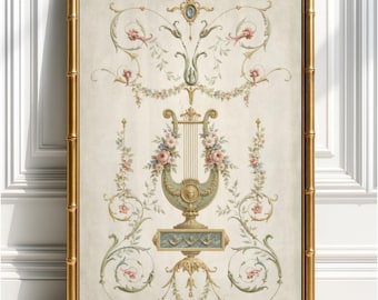 Neoclassical Fine Art Print | Vintage 18th Century French Château Wall Décor