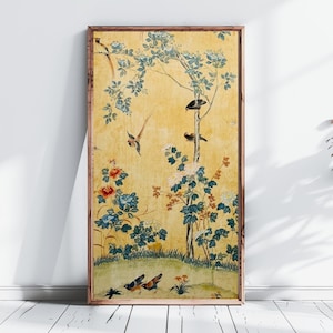 Chinoiserie Wall Panel, Antique Chinese Wallpaper, Vintage Fine Art Print, Asian Wall Decor, Wall Art Poster, Oriental Home Decor | Part 1