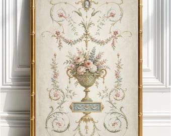 Neoclassical Fine Art Print | Vintage 18th Century French Château Wall Décor