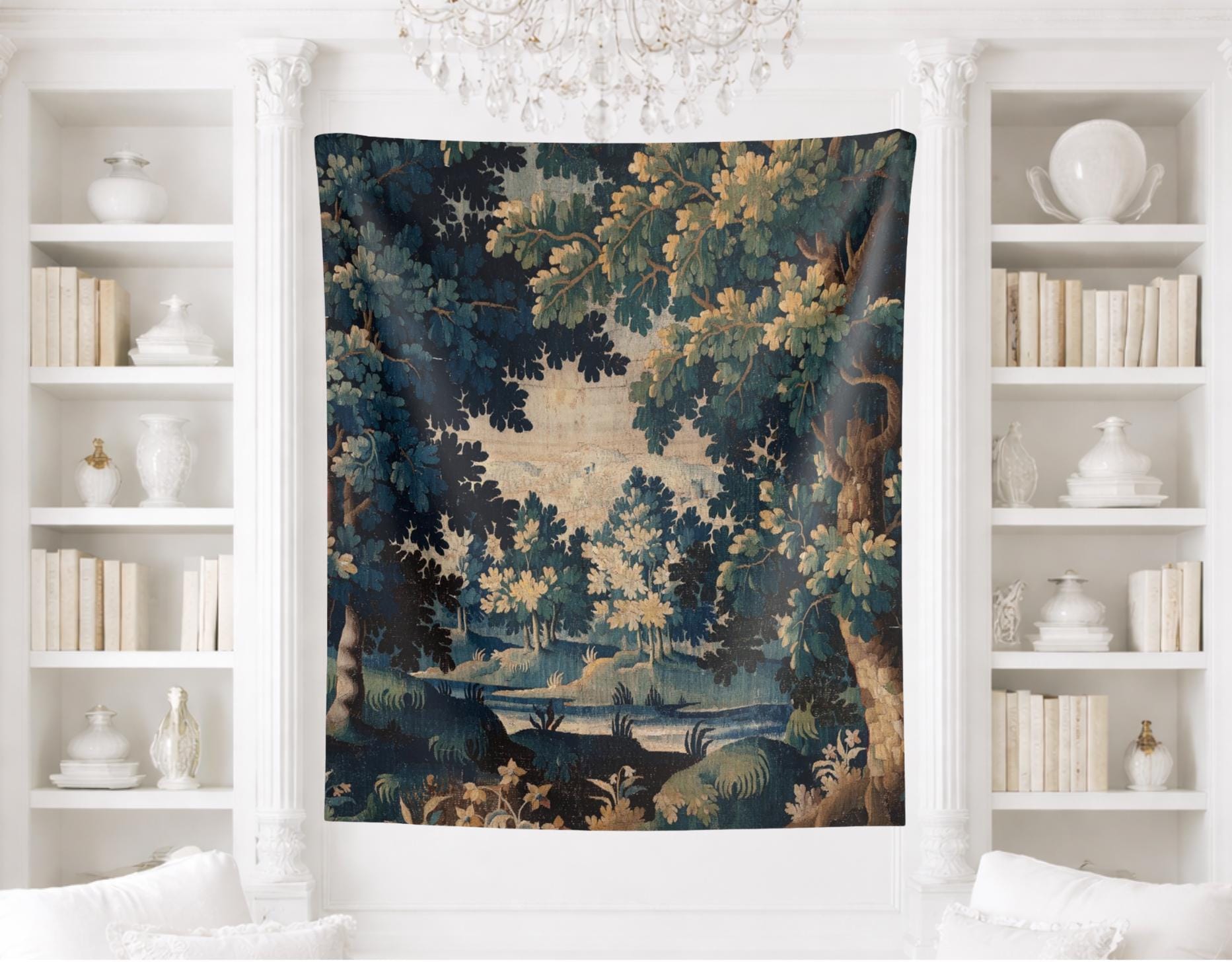 フランスアンティークのタペストリー フランスビンテージタペストリー