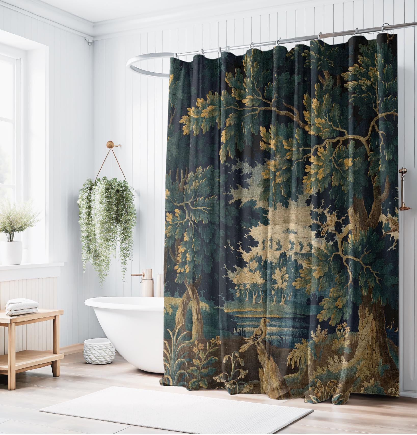 Tenda Da Doccia Extra Lunga Verde - Cotone E Poliestere, Effetto Spa - Foto 10