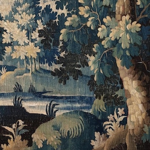 Add vintage charm to your bathroom with this stunning shower curtain, featuring a reproduction of an 18th-century Aubusson verdure tapestry. The lush woodland scene brings antique elegance to your bathroom decor, making it a perfect centerpiece for any bathroom renovation. Crafted from high-quality fabric, this bath curtain combines historic beauty with everyday functionality. Elevate your home decor with this unique tapestry-inspired bathroom accessory.