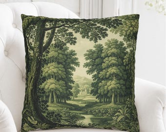 Französischer Verdure Wandteppich-Kissenbezug, antikes Vintage Dekokissen