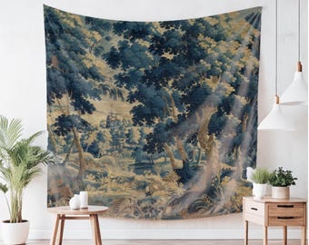 Verdure Tapestry Wall Hanging, Antique Wall Tapestry Reproduction, Vintage Home Decor, Wall Art Decor Fabric, Cottagecore, Boho Chic, Gift