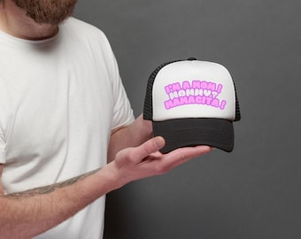 Love Island-Inspired Trucker Hat | &quot;I&#39;m a Mom! Mommy? Mamacita!&quot; | Funny Embroidered Cap | Pink Y2K Aesthetic | Sassy Mom Gift