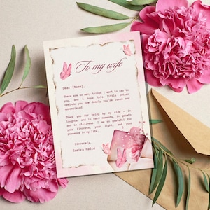 Regalo para ella | Diario de recuerdos imprimible + Cupones de amor + Carta editable | Regalo de aniversario para novia, esposa o mamá - Regalo para ella