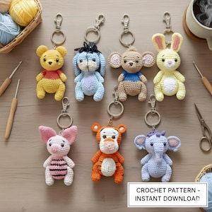 Patrón de ganchillo de Winnie: 6 en 1, amigos amigurumi de Pooh (PDF)