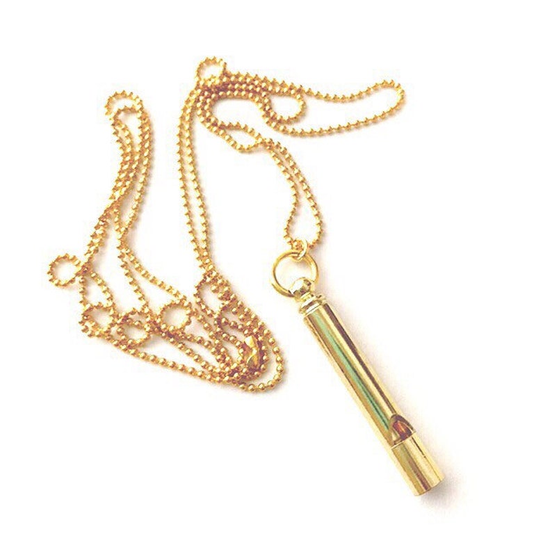 Whistle Necklace in Gold Etsy