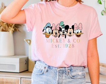Comfort Colors® Mickey & Co T-Shirt, Retro Disney Mickey and Co T Shirt, Disney Friends Shirt, Disney Shirts, Disney Trip Shirt, Disneyland
