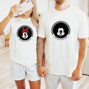 Retro Disney T-Shirts, Mickey and  Minnie Checkered T Shirt, Disney Family Shirts, Minnie Mouse Shirt, Disneyworld Shirts, Disney Shirt