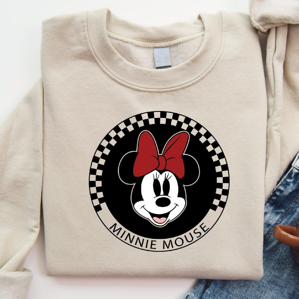 Retro Disney Sweatshirt, Mickey Checkered Sweatshirt, Disney Family Sweatshirt, Minnie Mouse Sweatshirt, Disney Sweatshirt, Disneyland