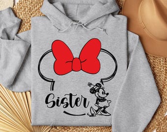 Custom Disney Family Hoodie, Matching Vacation Trip Hoodie, Personalized Mickey Minnie Hoodie, Family Disney Gift