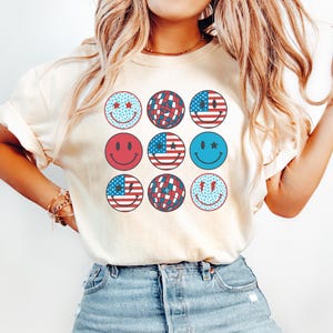Comfort Colors® USA Shirt, 4th of July Shirt Women,  Stars and Stripes Patriotic Tee,Red White Blue T-Shirt,American Flag Shirt,Independence