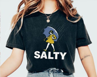 Camiseta Comfort Colors Salty Girl, camiseta retro playera para mujer, top vintage con estampado, estilo playero, regalo ideal para ella.