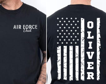 Camiseta Comfort Colors© personalizada para mamás de la Fuerza Aérea, camiseta personalizada para la familia de un aviador, regalo de graduación de la Fuerza Aérea, camiseta para papá orgulloso de la Fuerza Aérea.