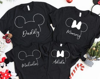 Custom Disney T-Shirt, Personalized Mickey Minnie T Shirt, Disney Family Trip Tee, Matching Disney Tee, Custom Name Disney Kids Shirt,Disney
